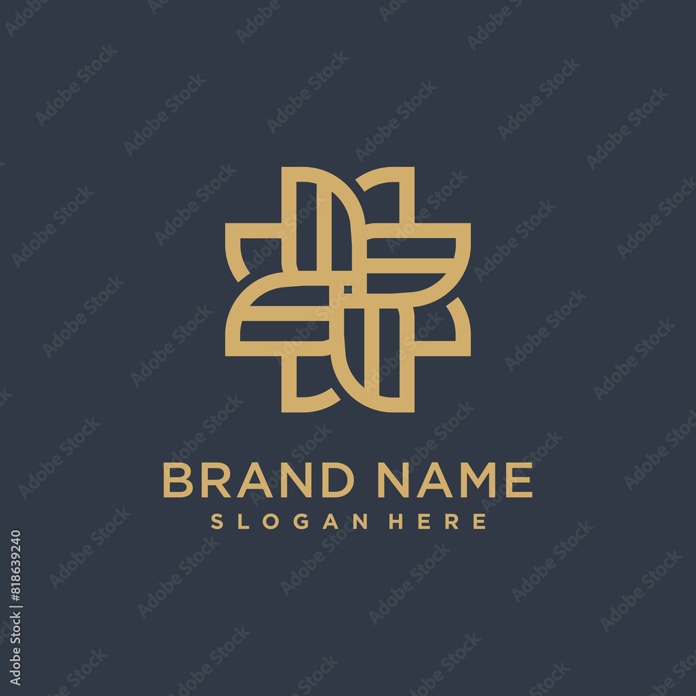 Obraz premium Gold flat abstract logo template