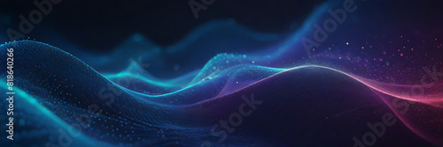 abstract light lines wavy flowing dynamic in gradient colors isolated on black background for concept of AI technology