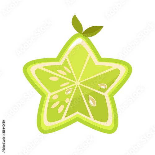 Cute Green lime Slices. Star-shaped half a Lime (ID: 818640680)