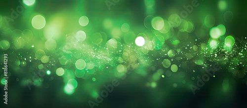 A vibrant and mesmerizing image of green lights with a beautiful bokeh effect perfect for filling in copy space areas