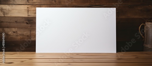 The background of the photo features a white paper on a wooden table leaving some empty space for adding any desired image. Creative banner. Copyspace image