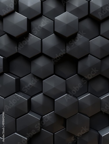 Sleek Black Hexagonal Pattern Background