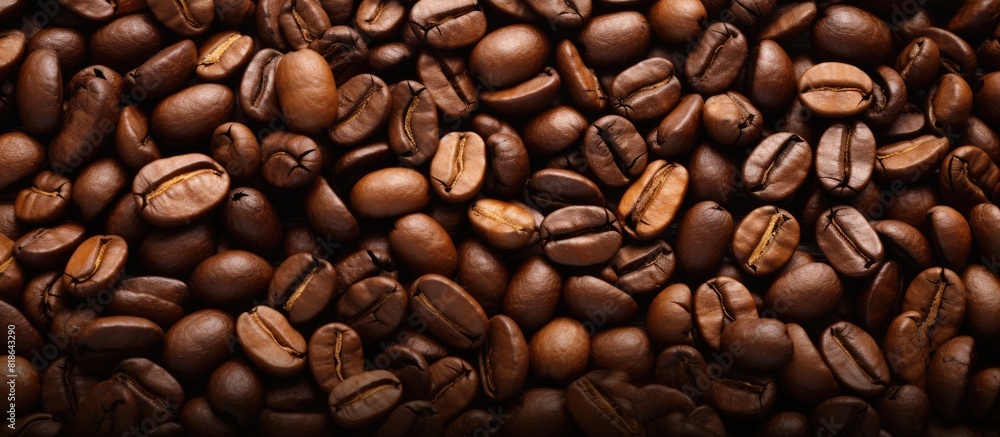 A close up image of coffee beans with plenty of copy space A close up image of coffee beans with plenty of copy space