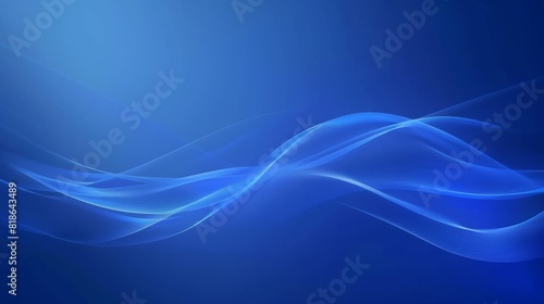 Elegant Blue Background with Central Smoke Wave Stylish Design