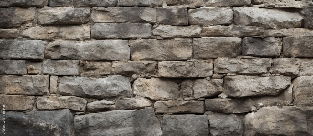 An aged stone wall with a rough texture serves as a perfect background image with copy space