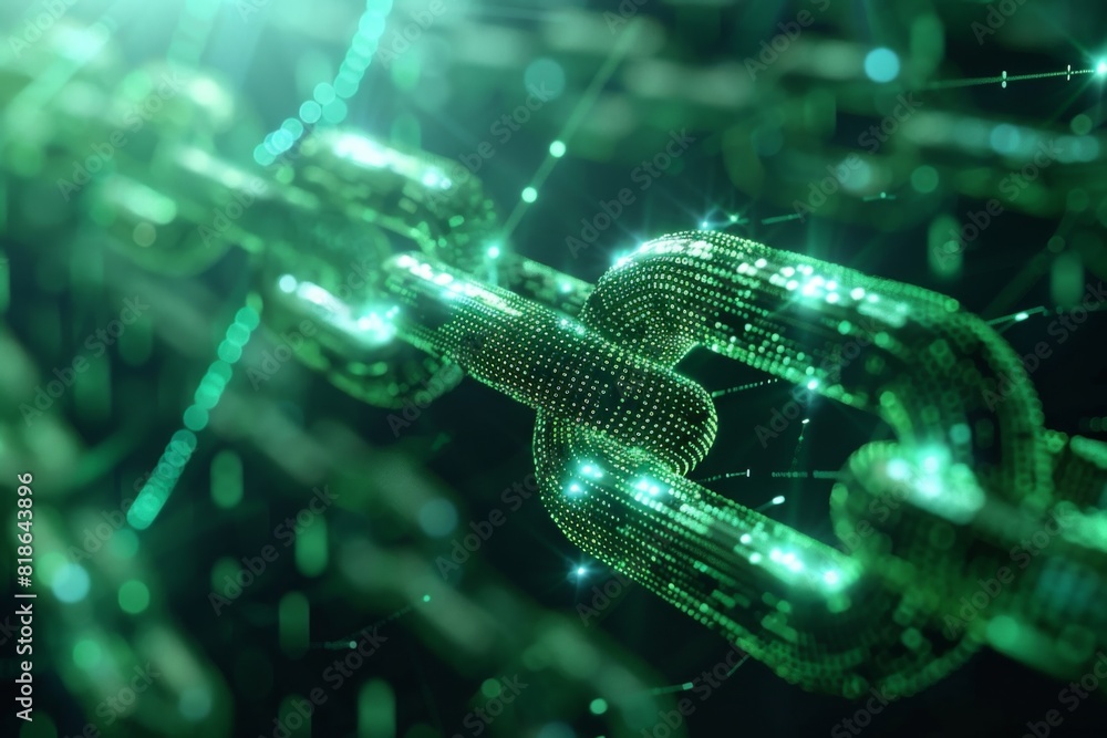 Blockchain technology illustration created with generative ai Blockchain technology illustration created with generative ai