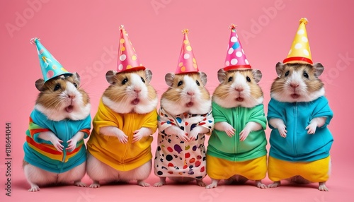 Wacky Animal Extravaganza: Hamsters in a Riot of Colors photo