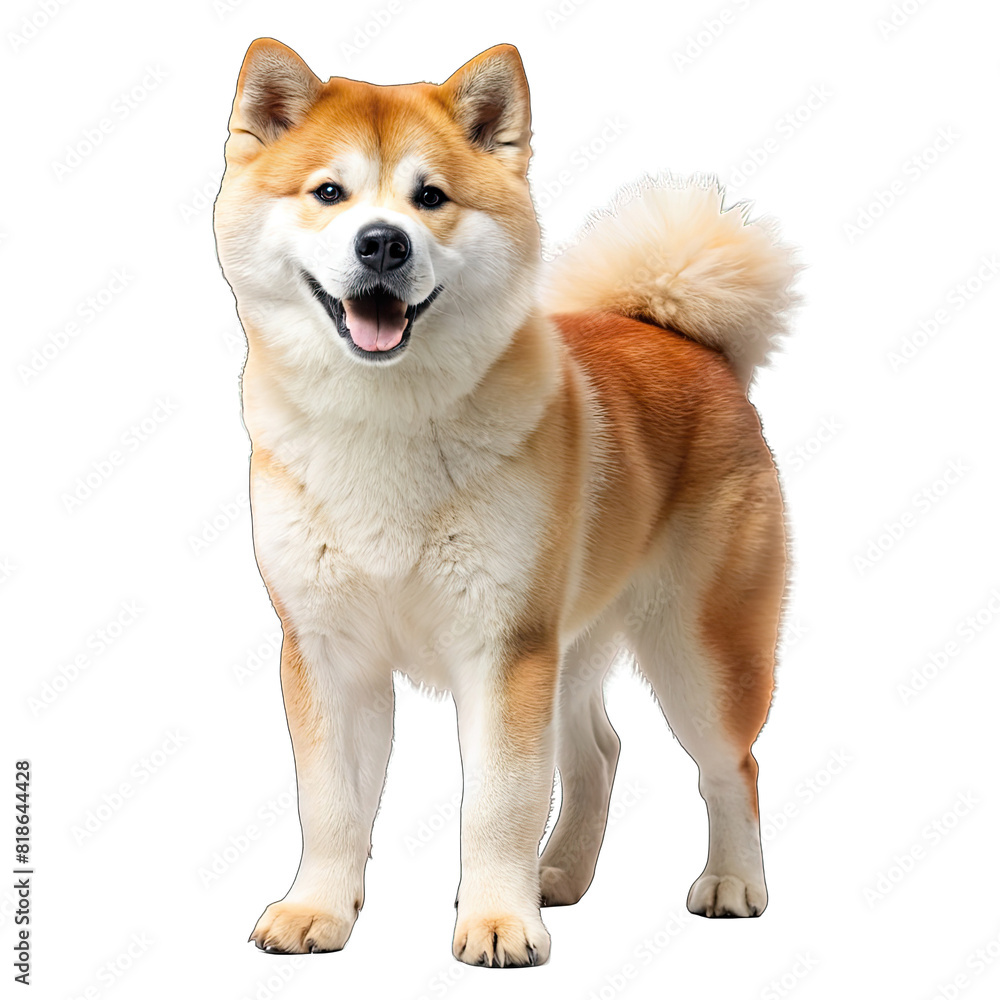 akita inu japanese dog on transparent background