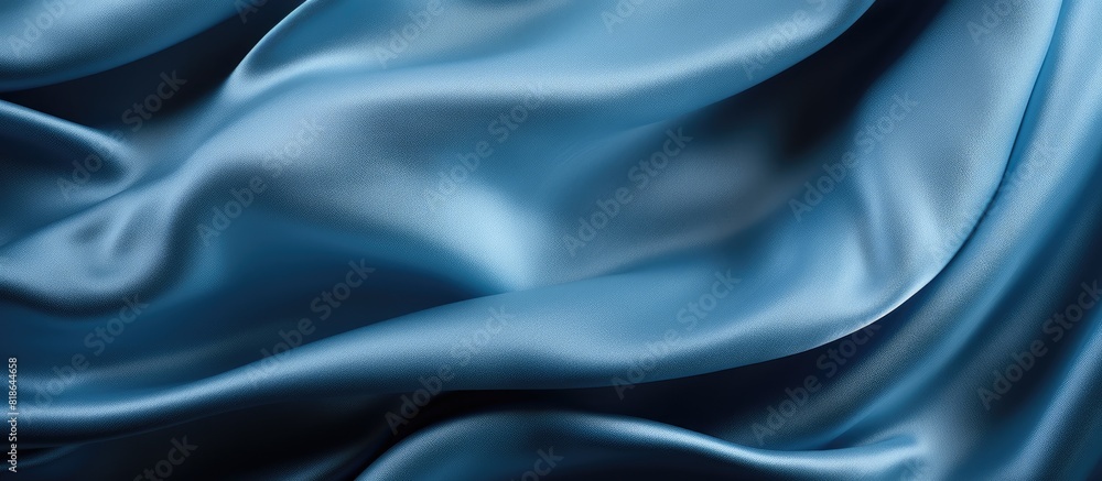 Close up copy space image of a premium blue fabric texture used as a decorative textile background for interior design Close up copy space image of a premium blue fabric texture used as a decorative textile background for interior design