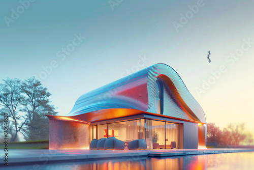 hologram of modern house