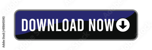 download now button with download icon isolated on a white background