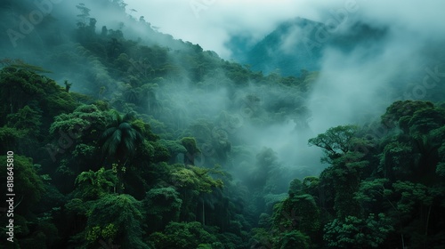 Trekking through a misty cloud forest, with exotic birds calling from the treetops.