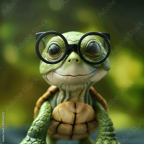 Adorable Turtle Portrait for Educational Projects Generative AI