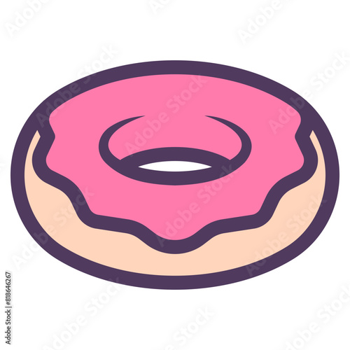 strawberry flavour donut icon
