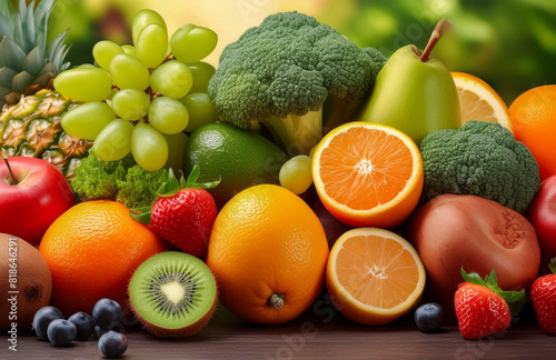 Fresh fruits and vegetables are healthy foods