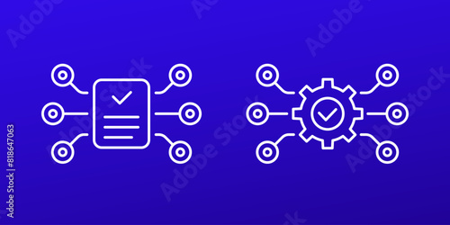 project or task line icons, vector