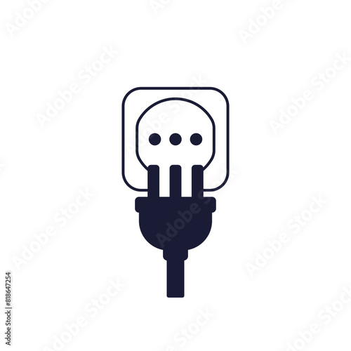 electric plug with 3 pins and socket