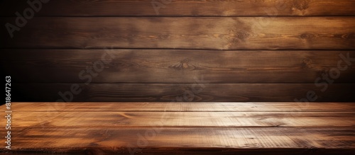 A background image showcasing a wooden table with ample copy space