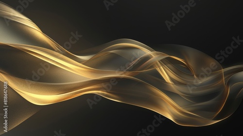 Elegant Gold Gradient Transitioning to Beige on Black Background - Luxurious High Contrast Digital Art Design