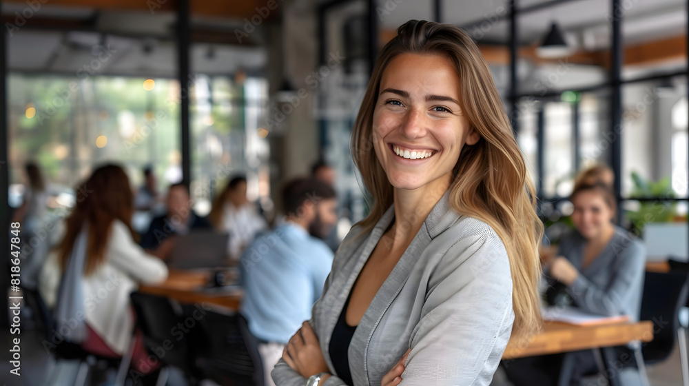 Fototapeta premium Smiling and Laughing Young Businesswoman