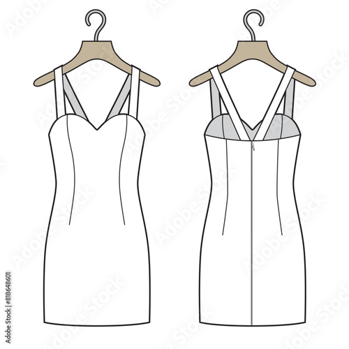 Illustration of an isolated dress on a hanger.