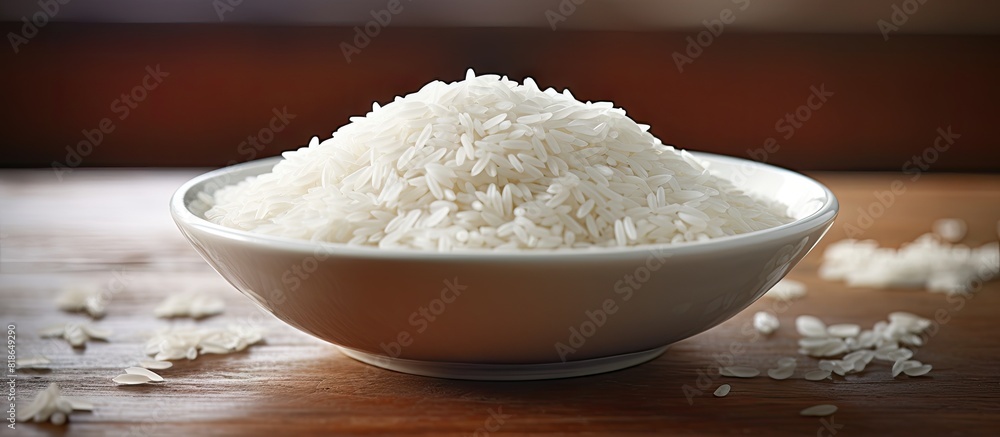 A picture of unrefined rice with ample space surrounding it for use in advertisements presentations or designs A picture of unrefined rice with ample space surrounding it for use in advertisements presentations or designs