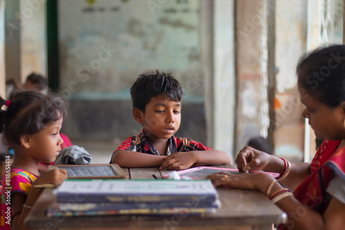 Anganwadi School Children studying at school