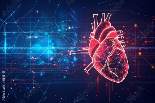 artificial pacemaker heartbeat rhythm line medical technology concept vector illustration heart pulse health cardiac device innovative science  photo