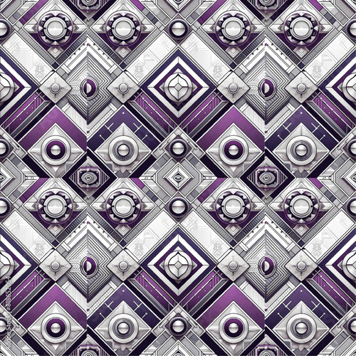 Intricate Geometric Art Deco Pattern Seamless Vector Design - p20 photo