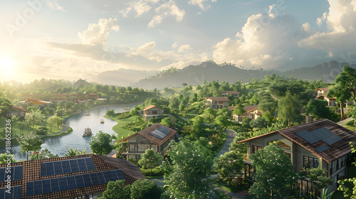 In a world brimming with hope and environmental responsibility, we see communities working together to create a sustainable future with renewable energy.