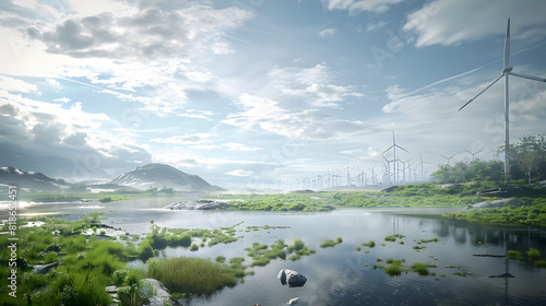 In a world brimming with hope and environmental responsibility, we see communities working together to create a sustainable future with renewable energy.