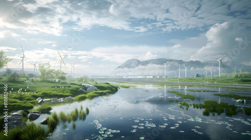 In a world brimming with hope and environmental responsibility, we see communities working together to create a sustainable future with renewable energy.