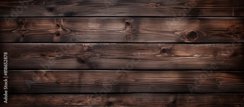 Dark wooden background with copy space image for text showcasing a textured wooden board perfect as a wallpaper or background