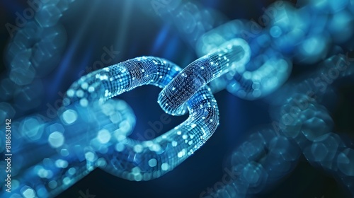 A blockchain network expanding and handling an increasing number of transactions efficiently, addressing issues like speed, throughput, and network congestion with futuristic elements photo