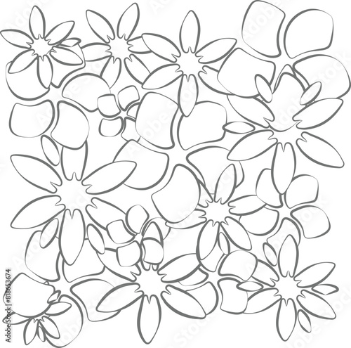 Flowers pattern in white background to doodle