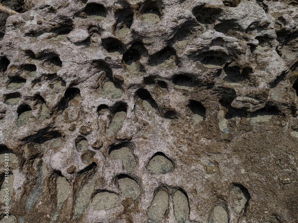 close up of natural stone with holey texture close up of natural stone with holey texture