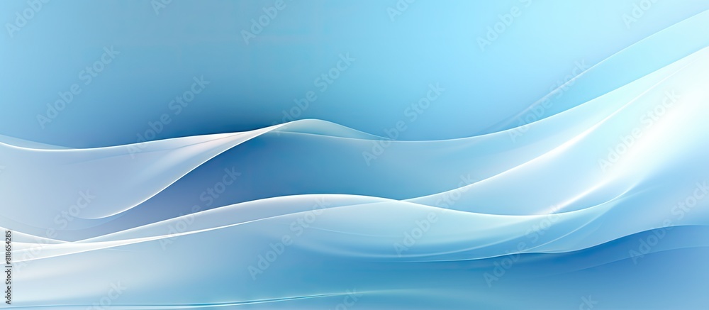 Fototapeta premium A copy space image displaying a background of smooth light lines in abstract soft blue gradient