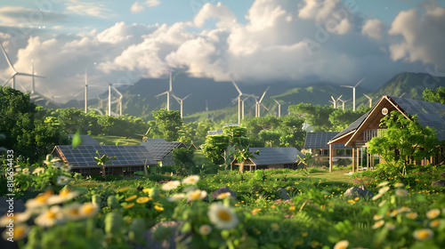 In a world brimming with hope and environmental responsibility, we see communities working together to create a sustainable future with renewable energy.