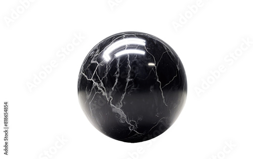 Black Marble Ball  Drawing Admirers with its Enigmatic and Presence Isolated on a Transparent Background PNG.
