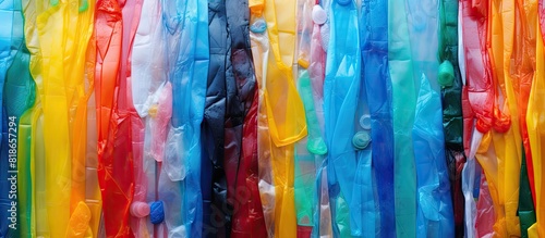 Discarded plastic stripes from parties contribute to plastic pollution in the environment copy space image