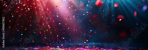 Vibrant Confetti Falling on Dark Background, Perfect for Celebration Concepts Generative AI
