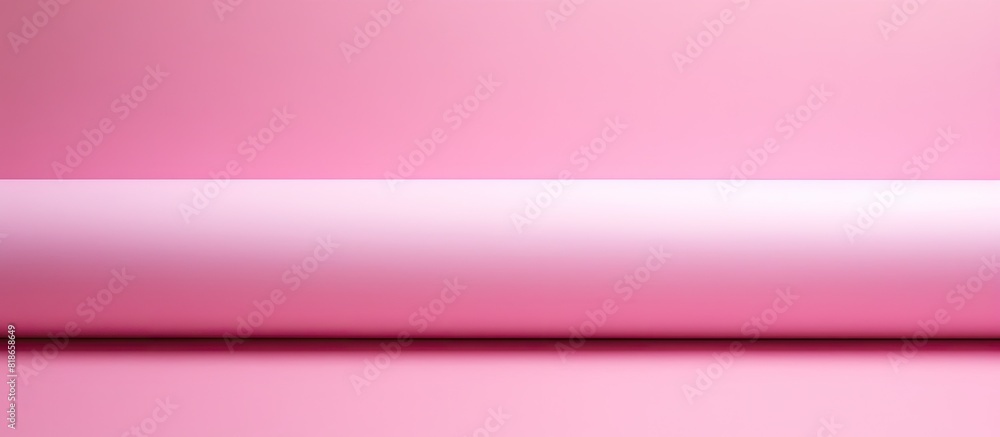 Pink paper roll with a fold on a pink background creates a creative backdrop The image provides ample blank space for copying or adding text Pink paper roll with a fold on a pink background creates a creative backdrop The image provides ample blank space for copying or adding text