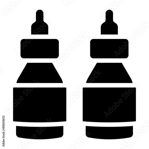 ketchup and mustard condiment glyph icon
