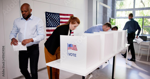 Obraz na plátně Usa Vote Booth