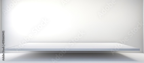 Wallpaper Mural A blank table with an empty abstract design serves as a bright illuminated white background for product display and placement. with copy space image. Place for adding text or design Torontodigital.ca