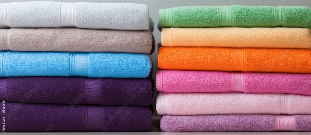 A copy space image of cotton towels A copy space image of cotton towels