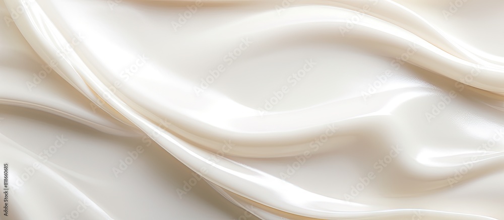 Creamy milky white texture with minimal liquid consistency serving as a background for cosmetic product design Ample copy space for text or images