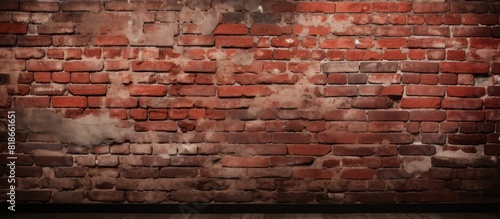 The brick wall provides a solid background with ample copy space for images