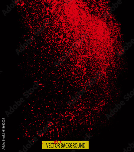 Abstract red and pink powder explosion on black background. spray black background red paint, spill red paint on black background