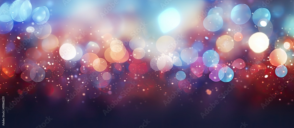 An abstract background with blurred circular bokeh lights fills the copy space image